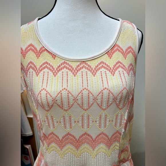 Orange, Yellow & Cream Patterned Dress by Kristin Miles - Picture 3 of 7